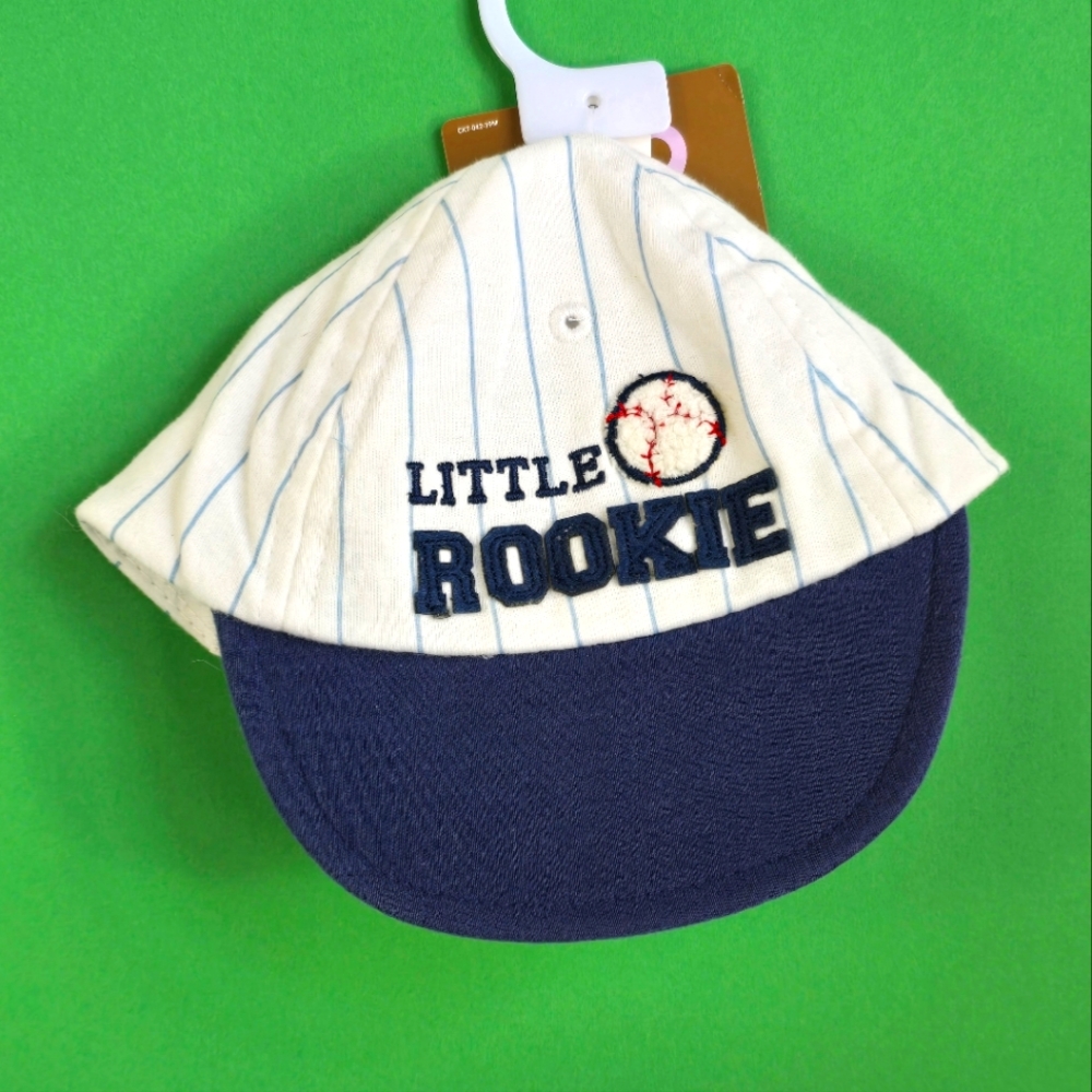 NWT 3-9M Baby Boys Basketball CAP HAT Sports Little Rookie Blue & White (Q6)